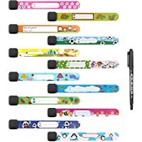 Los mejores  - Vicloon Pulsera Identificativa Niños + Rotulador- 12 Piezas Pulsera Seguridad Anti perdida Pulsera de Emergencia…